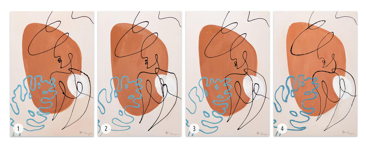 ACRYLBILD HANDGEMALT 60/90 cm - Pink/Beige, Holz/Textil (60/90cm) - KUNSTLOFT