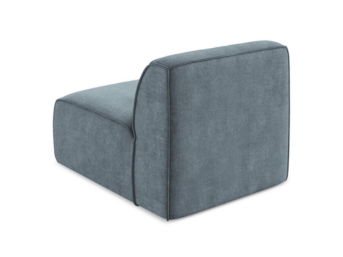 SOFAELEMENT Chenille Stoff Blau - Pastellblau/Schwarz, Holzwerkstoff/Kunststoff (80/70/102cm) - Makamii