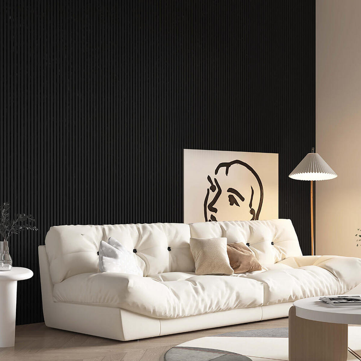 AKUSTIKPANEEL SONIC - Deep Black, 12 - Schwarz, Holzwerkstoff/Textil (40.5/80/2.2cm) - Home Deluxe