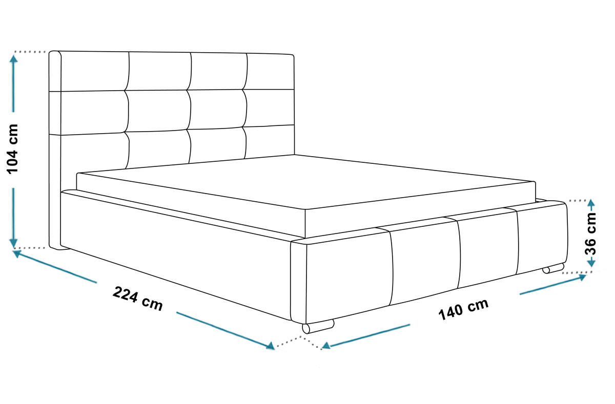 BETT Garnet BEN 5 Gepolstert 120x200 cm - Dunkelblau, Textil (120/200cm) - Sepro Meble