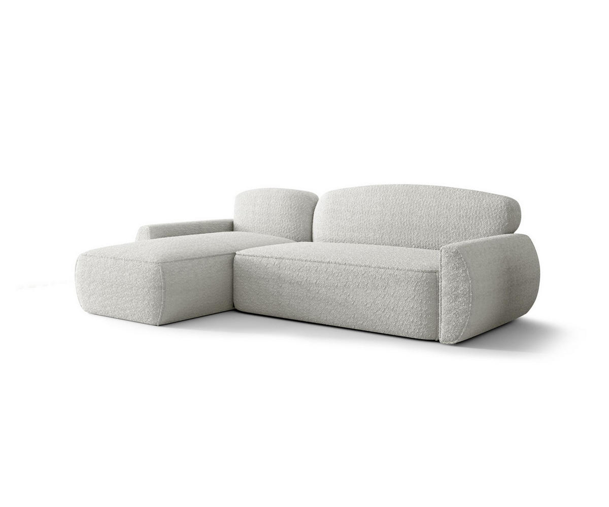 ECKSOFA mit Schlaffunktion LUCAS Quelle 01 Links - Weiß, Textil (240/145cm) - Bedante