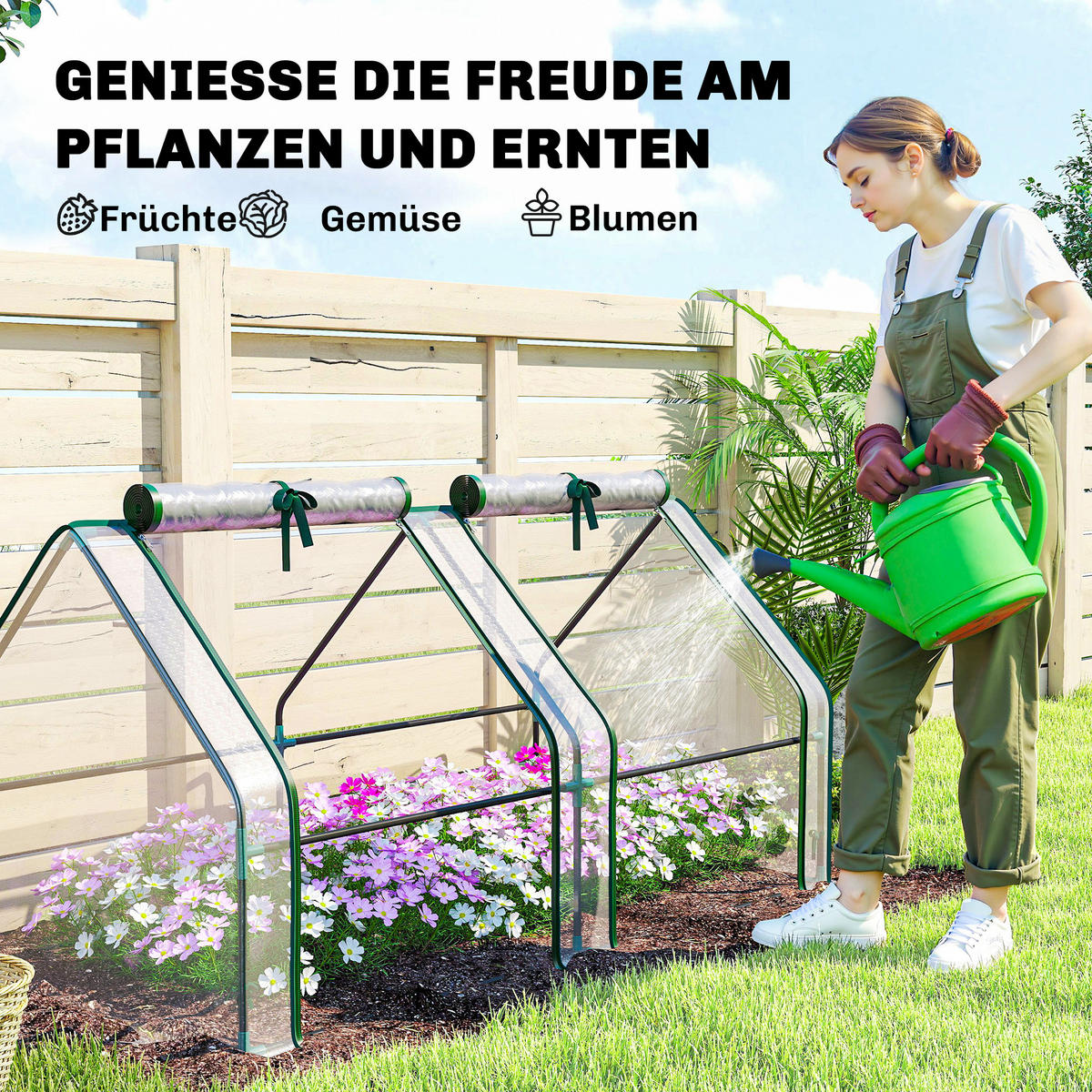 GEWÄCHSHAUS Metall Transparent - Transparent, Metall (90/90/180cm) - Outsunny