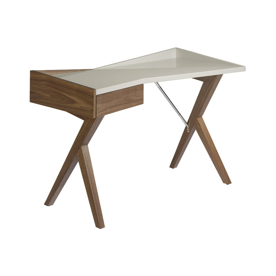 SCHREIBTISCH Walnuss Grau 120/60/81 cm - Walnussfarben/Grau, Holz (60/120/81cm) - ANGEL CERDA