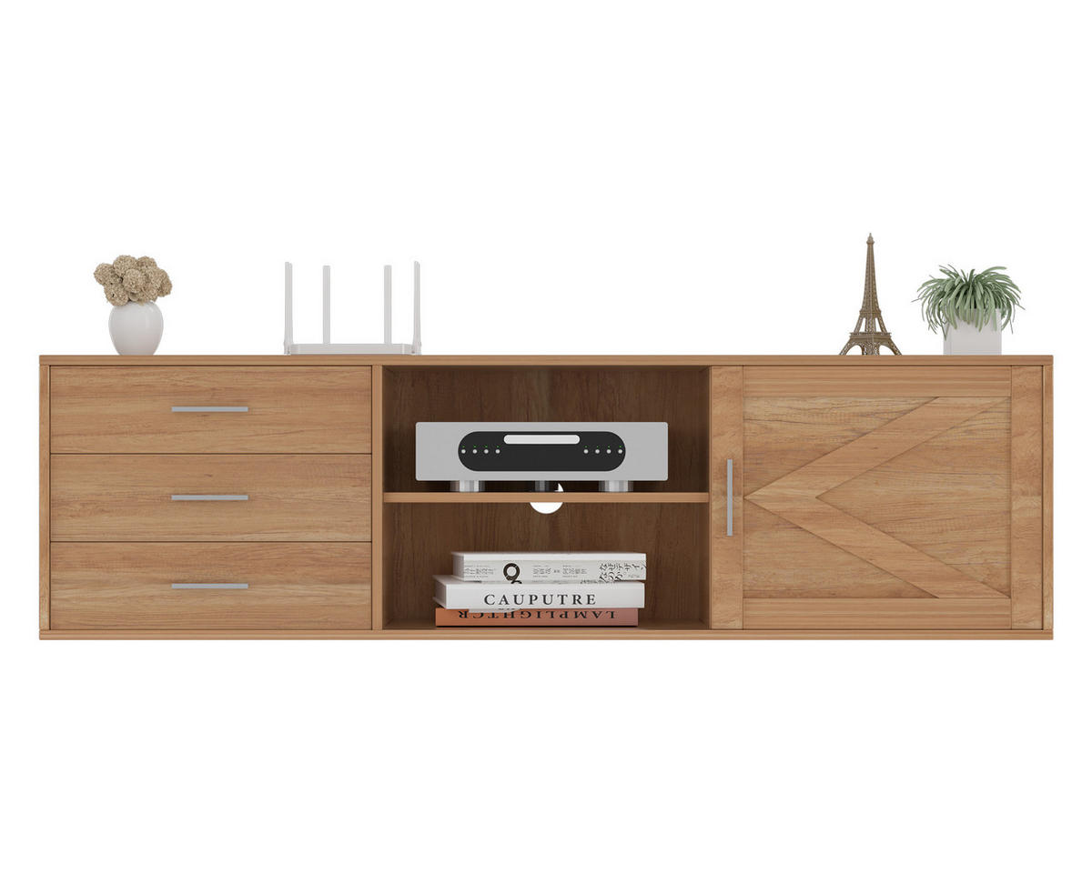 TV-SCHRANK in 160/45/35 cm - Naturfarben, Holzwerkstoff (160/45/35cm) - HOMAVO