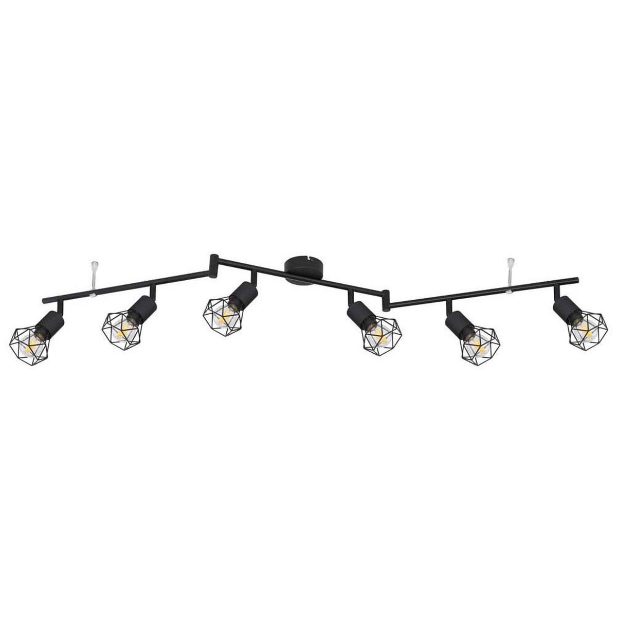 DECKENLEUCHTE XARA I Schwarz Matt - Schwarz, Metall (120/8/22cm) - Globo Lighting
