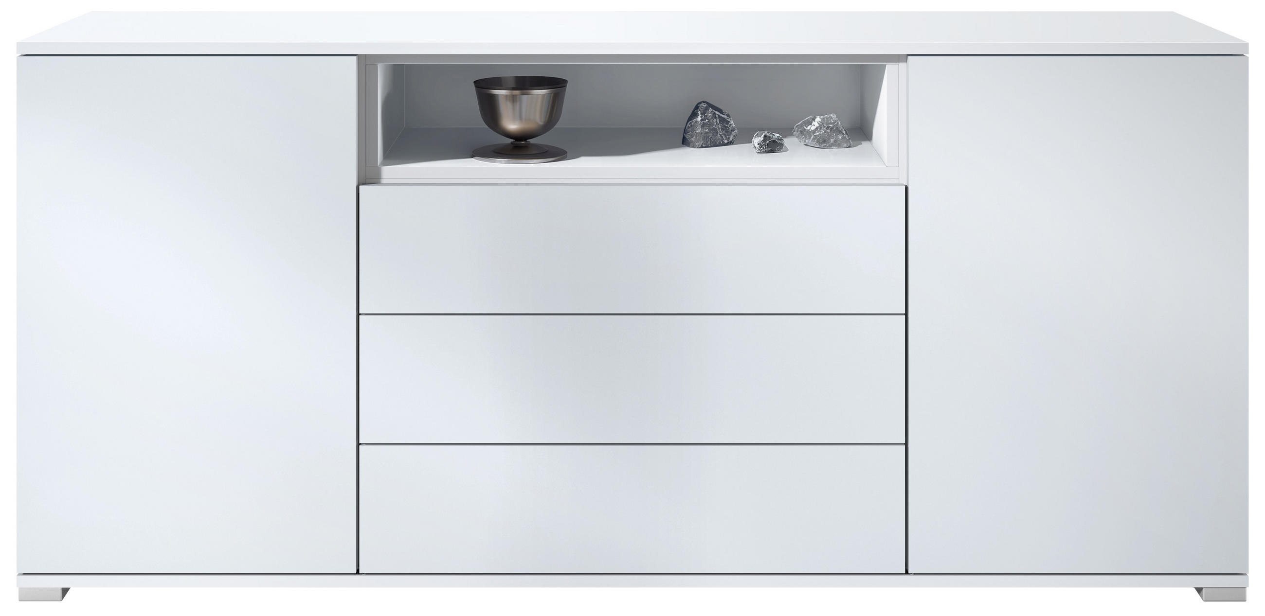 SIDEBOARD Skadu Weiß matt - Weiß, Holzwerkstoff (166.5/75.5/35cm) - Vladon