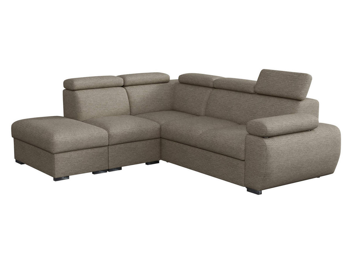 ECKSOFA Boston 2RR1P, Seite: Links PUFAP+R+1P(65)+2R - Kaschmir/Silberfarben, Holz/Textil (260/230cm) - MIRJAN24