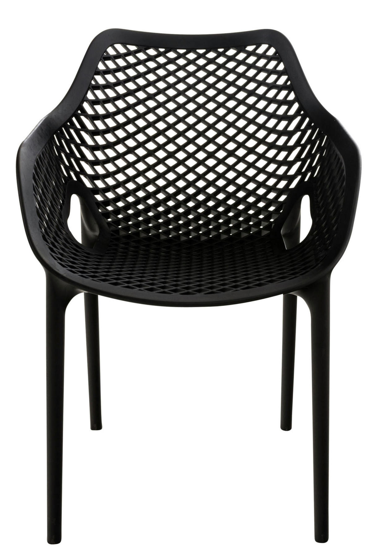 GARTENSTUHL 2er Set Kunststoff schwarz - Schwarz, Kunststoff (57/81/60cm) - CLP