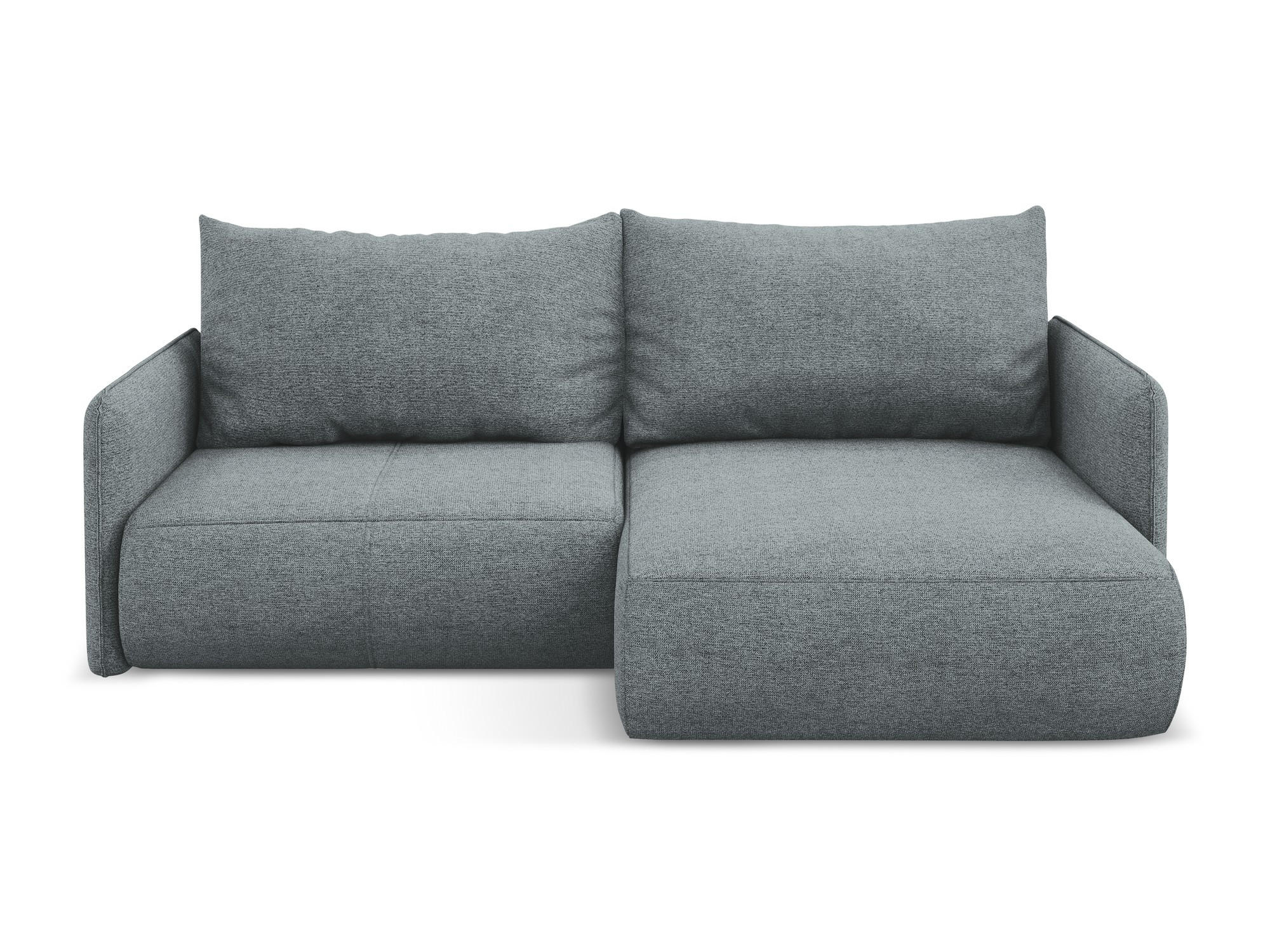ECKSOFA mit Schlaffunktion Chenille Stoff Blau - Blau/Blaugrau, Kunststoff/Textil (207/148cm) - Makamii