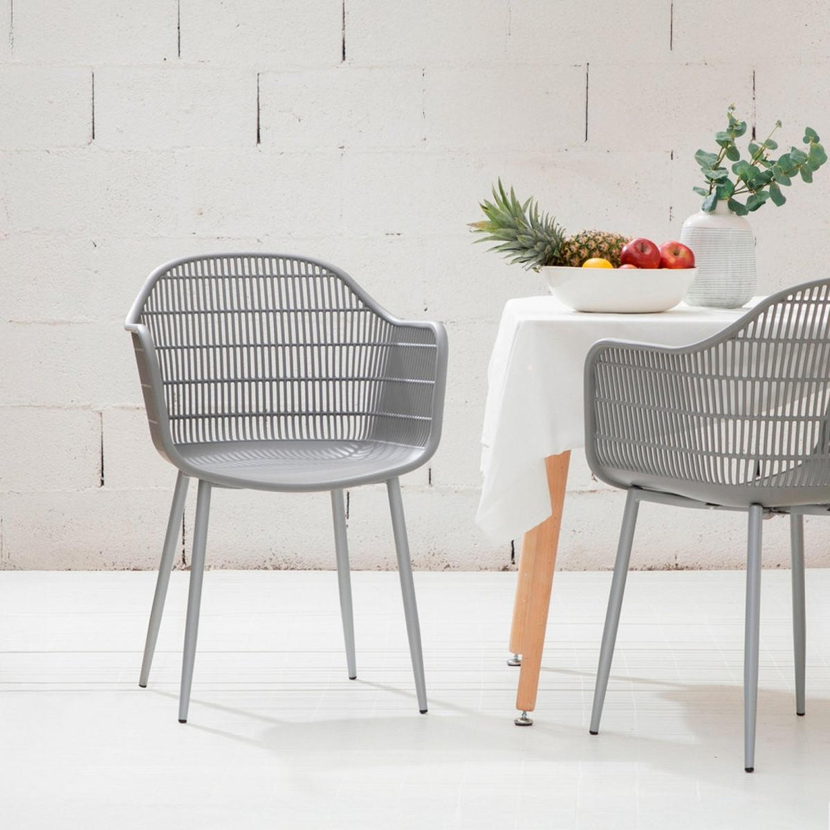 STUHL FÜR DRAUSSEN Soren Grau 62 cm x 85 cm - Grau, Kunststoff (62/85/55cm)