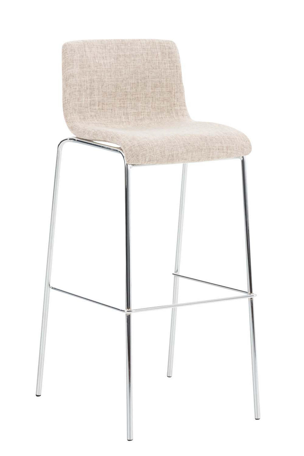BARHOCKER 2er Set Stoff creme - Chromfarben/Creme, Textil/Metall (43/100/48cm) - CLP