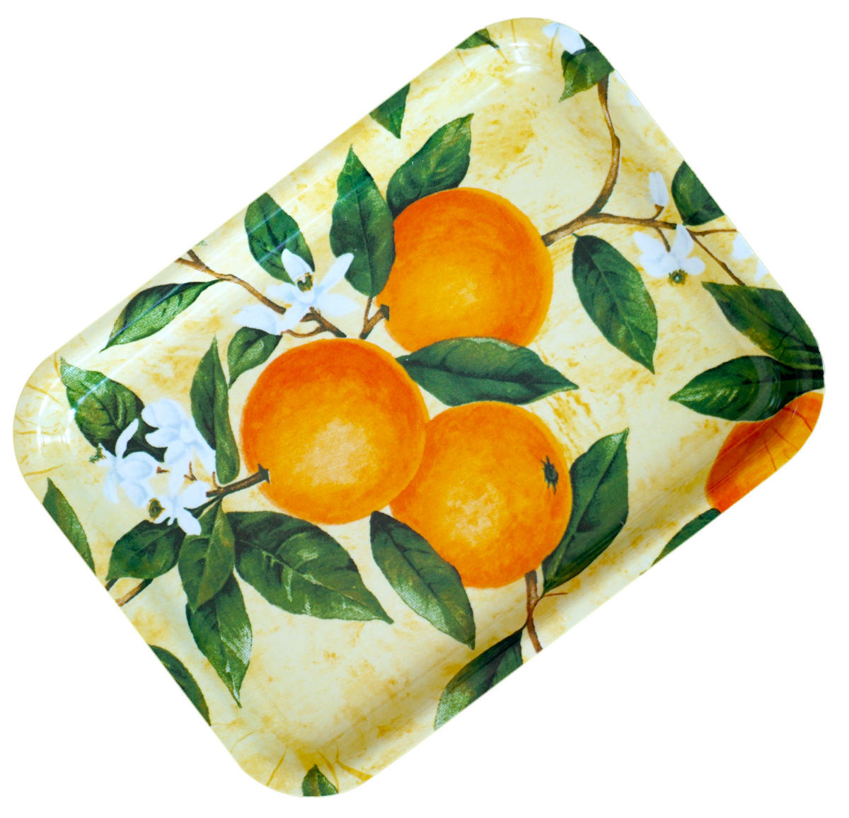 TABLETT Orangenhain, rechteckige Melamin Serviertablett 31x23 cm - Orange, Kunststoff (23/2/31cm) - Lashuma