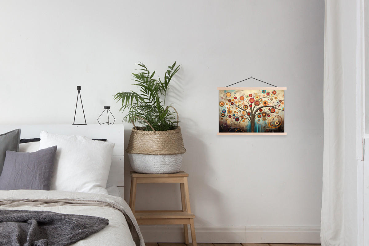 POSTER Baum - Baum des Lebens - Farbe 60x40 cm - Braun, Textil (60/40/0.15cm) - MuchoWow