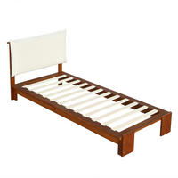 KINDERBETT 90/200 cm DE-02218, in Dunkelbraun, mit gepolsterter Rückenlehne - Braun, Holz (90/200cm) - ComfortXL