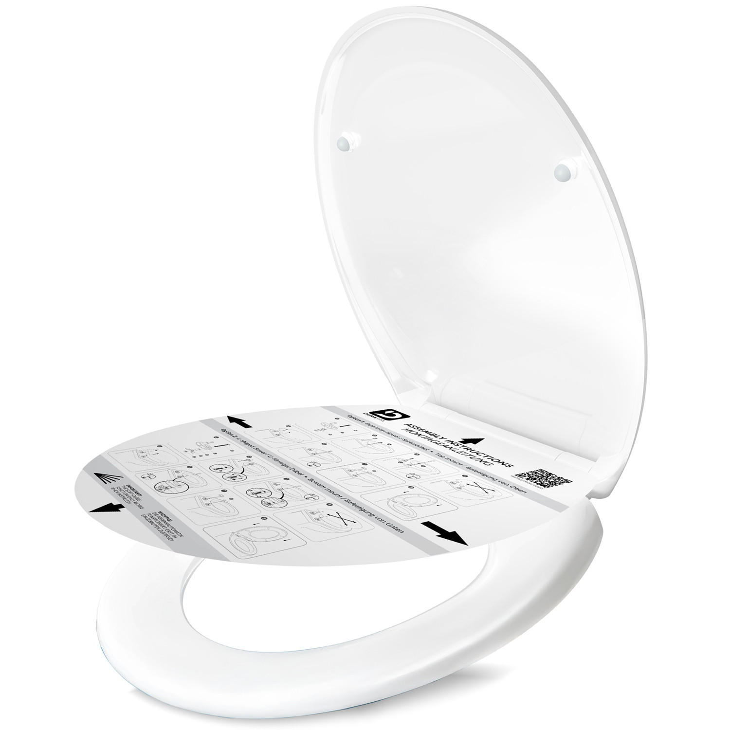 DOMUSPA Toilettensitz Oval mit Quick-Release Funktion - Weiß, Kunststoff (45/5.5/37.6cm) - DomuSPA