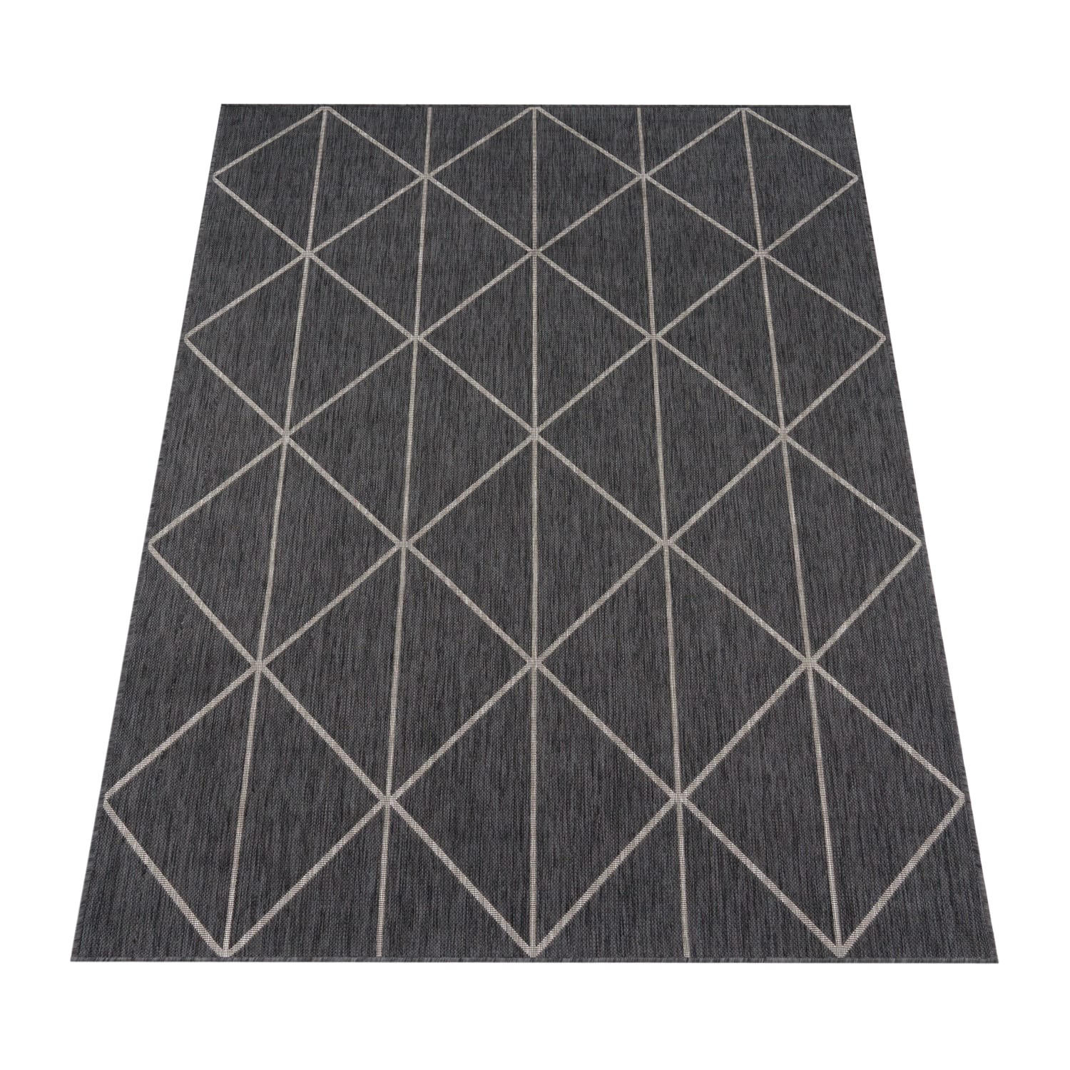 OUTDOORTEPPICH 60/100 cm Modena 221 - Anthrazit, Kunststoff (60/100cm) - Paco Home