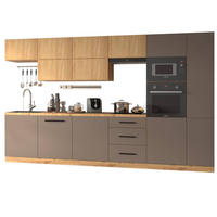 KÜCHENZEILE 340 cm - Langen KL1-M340 in Beige/Artisan Eiche - Beige/Schwarz, Holz (340/212/58cm)