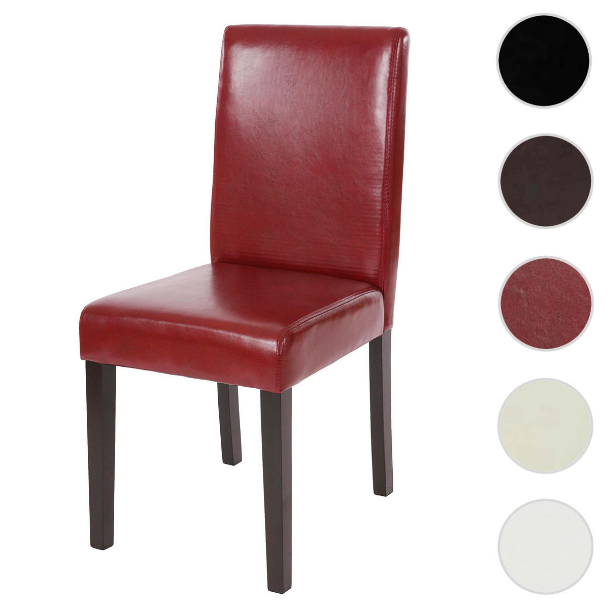 ESSZIMMERSTUHL Rot, Schwarz - Rot/Schwarz, Leder (43/90/56cm) - MCW