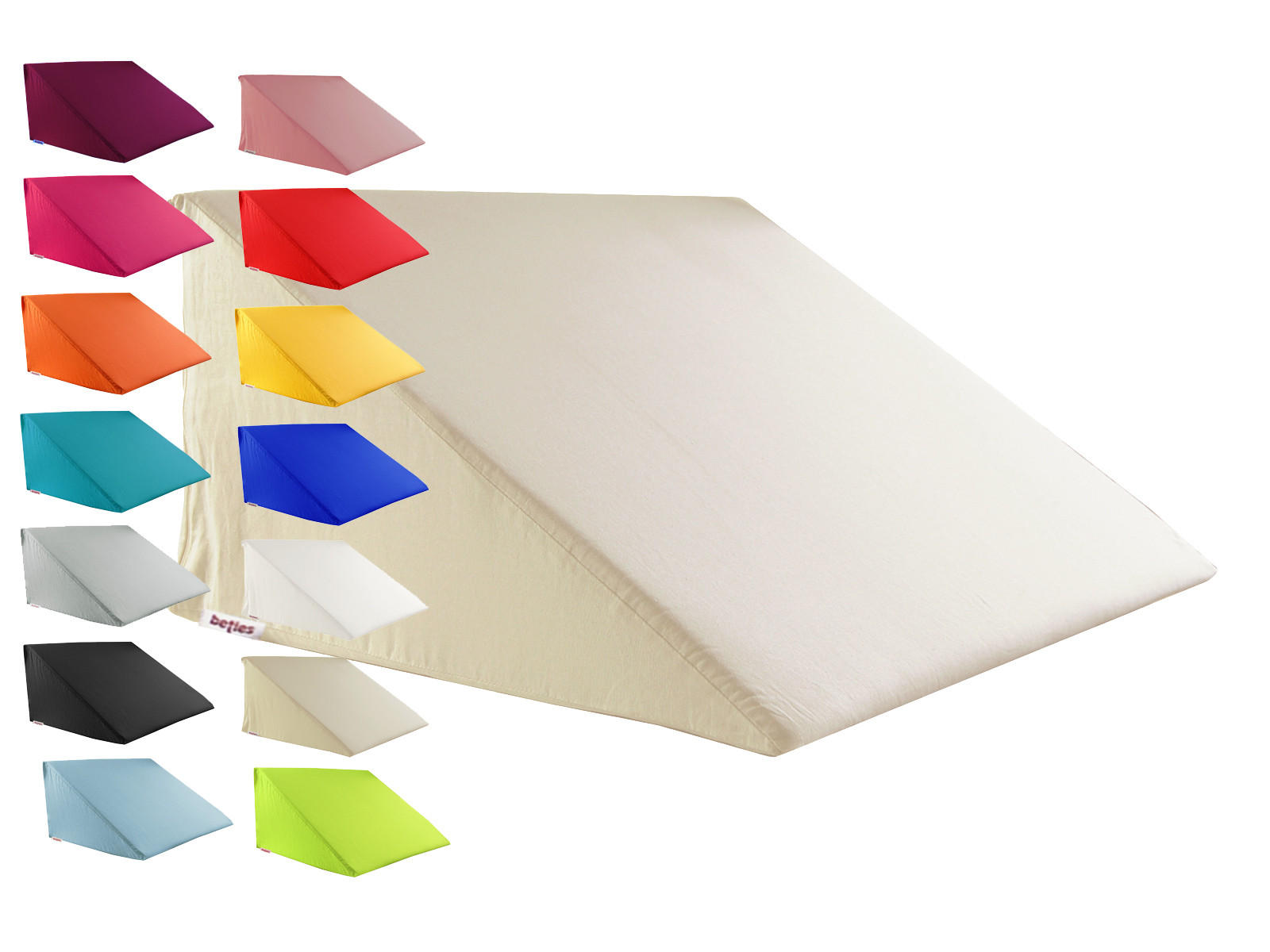KEILKISSENBEZUG Basic 100% Baumwolle royal 62/49/30 cm - Blau, Textil (62/49cm) - beties Heimtextil