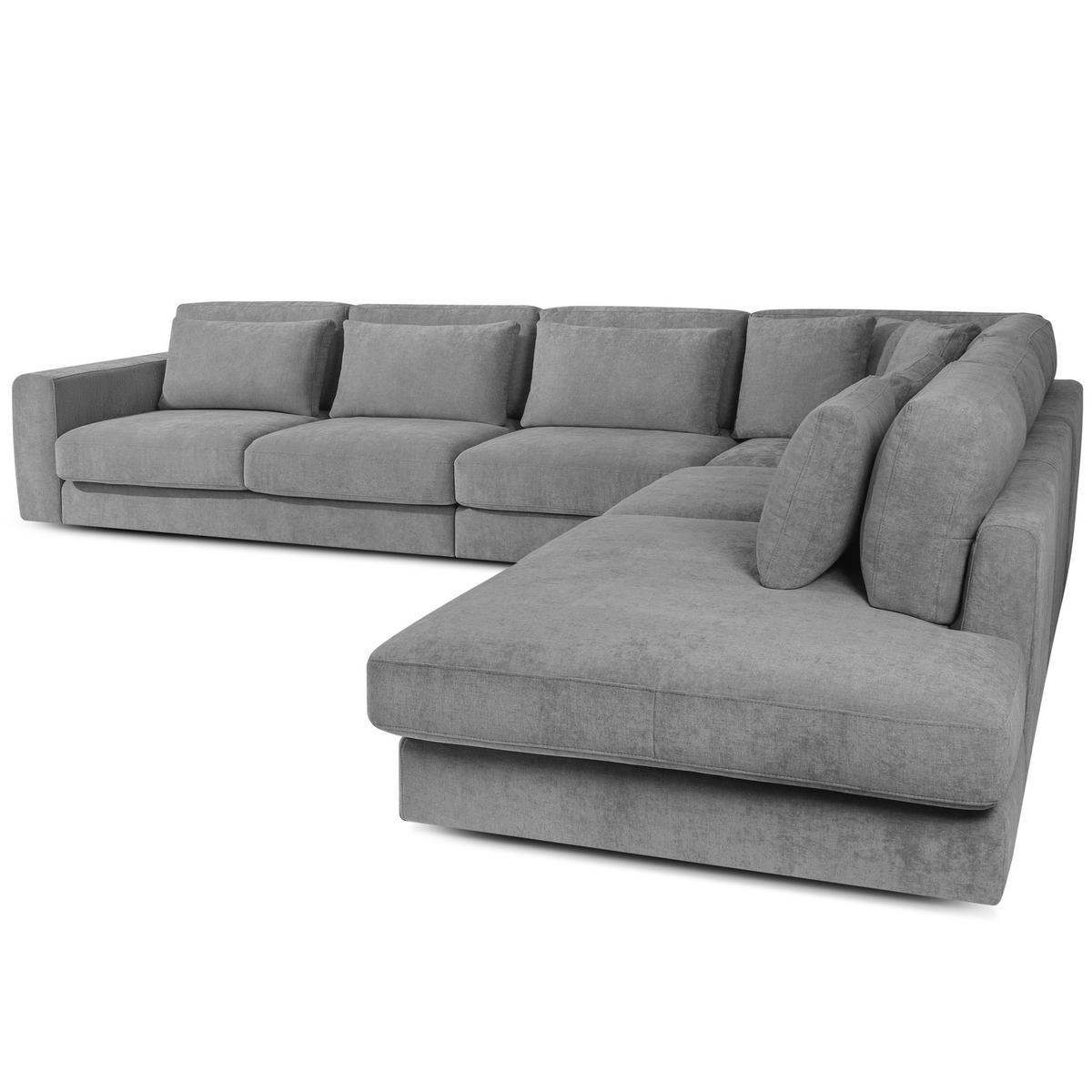 ECKSOFA XL rechts VERUS - Dunkelgrau, Holz/Holzwerkstoff (377/328cm) - KONSIMO®