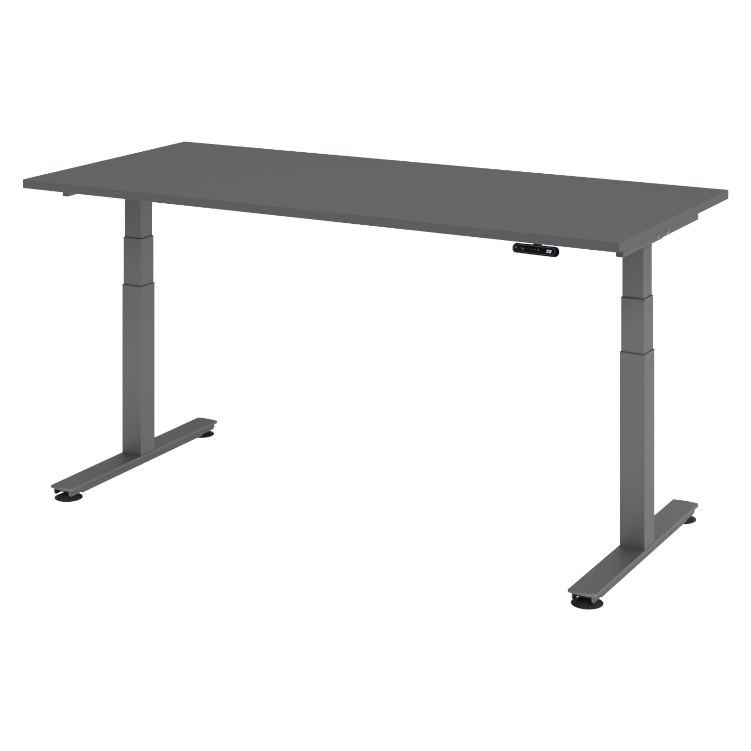 SCHREIBTISCH elektrisch XDSM 80/180/72 cm in Graphitfarben/Graphitfarben - Graphitfarben, Holzwerkstoff (80/180/72cm) - bümö