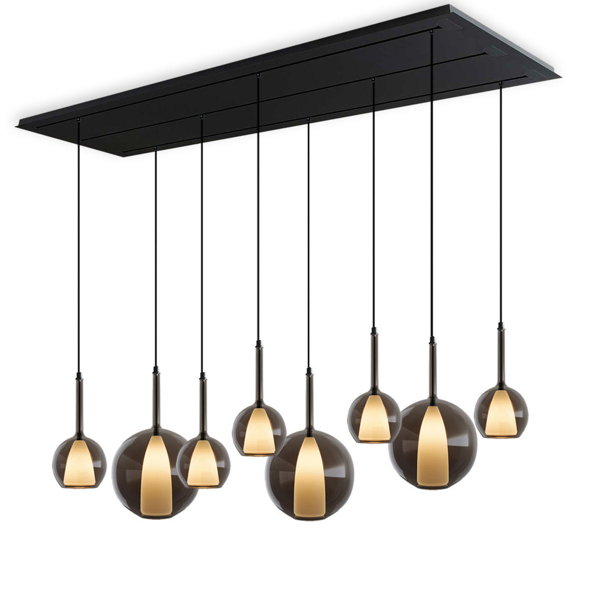 HÄNGELEUCHTE Belluna Rauch Ø 14/24cm - Grau, Glas (14/14/35cm) - s.luce