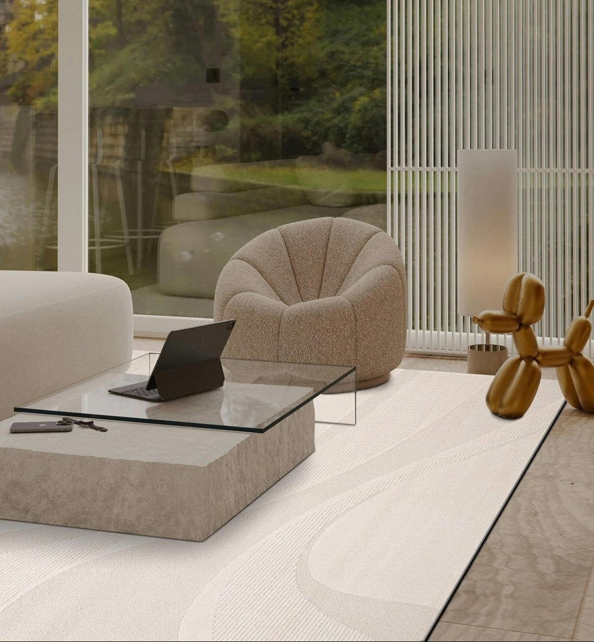 TEPPICH sehr weich grafisch beige - Beige, Textil (120/170cm) - AFK Living