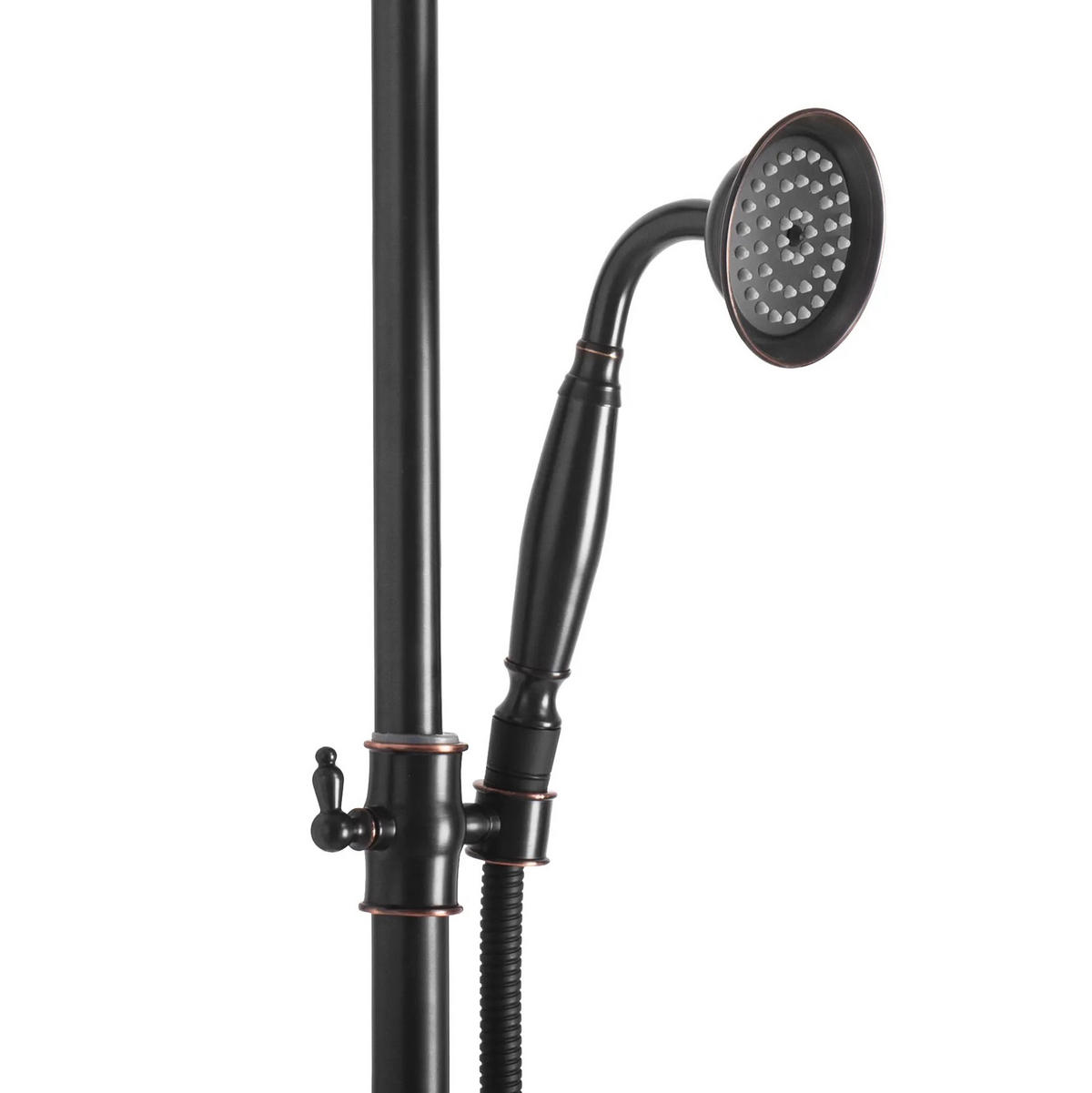 DUSCHGARNITUR Rea Bergamo Old Black - Schwarz, Metall (21/150/50cm) - REA
