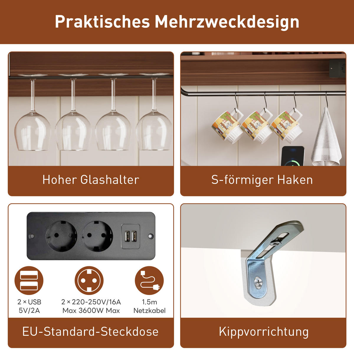 BUFFET Sideboard 120x40x130cm Weiß mit Steckdosen & Schiebetüren - Weiß, Holzwerkstoff (40/130/120cm) - Modfu