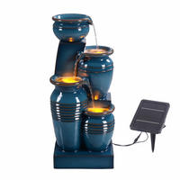SOLAR-GARTENBRUNNEN 73cm - Blau, Kunststoff (31.5/28.5/73cm) - Teamson Home