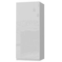 HÄNGESCHRANK Florence W4/40 Grau / RAL 9003 signalweiß HG 40 / 32,5 / 96cm - Türanschlag rechts - Weiß Hochglanz/Grau, Holz/Holzwerkstoff (40/96/32.5cm) - Feldmann-Wohnen