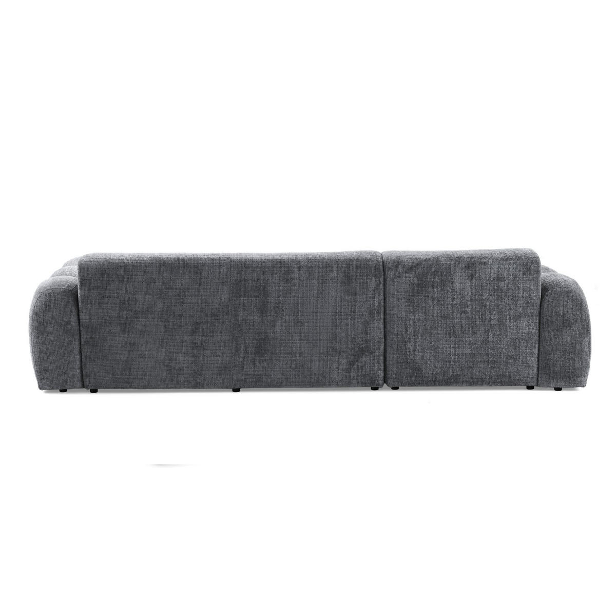 4-SITZER modulares Ecksofa VEER SET 1 Links, 298 x 175 cm, Chenille Webstoff Dunkelgrau - Dunkelgrau/Schwarz, Holz/Kunststoff (298/175cm) - Muffo