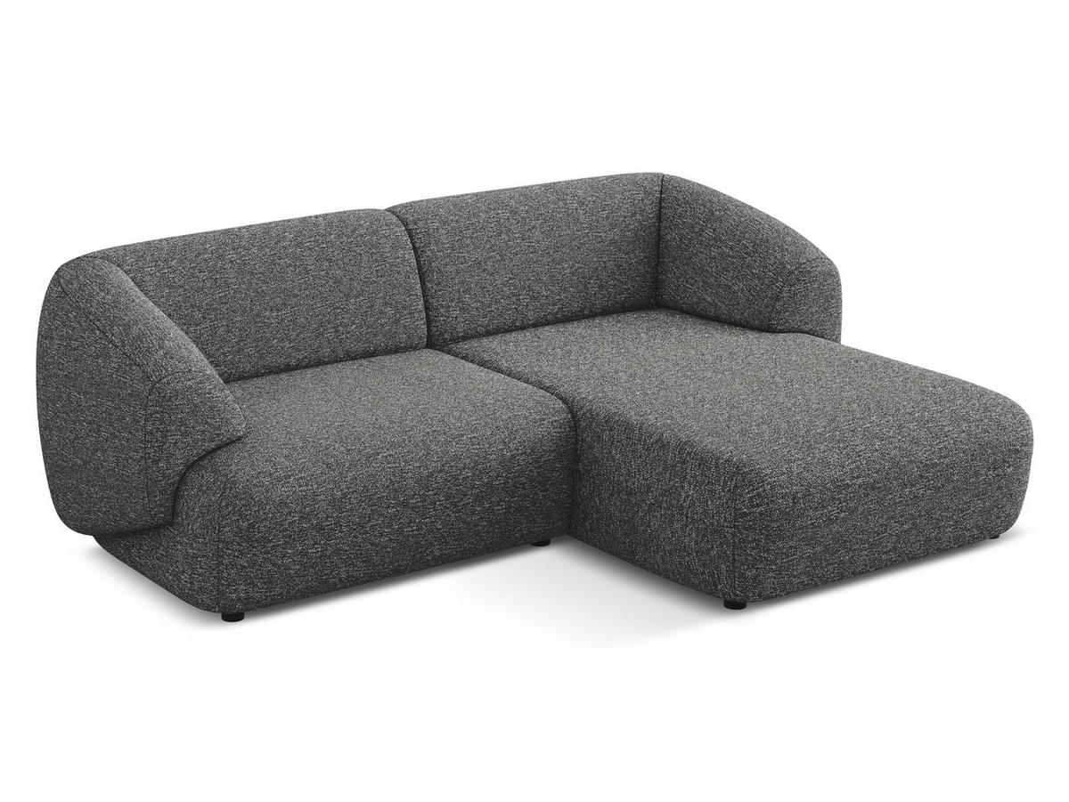 ECKSOFA rechts Strukturstoff Stoff Grau - Dunkelgrau/Beige, Kunststoff/Textil (230/98cm) - Makamii