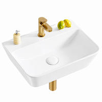 WASCHBECKEN Quadratisches mit Hahnloch 40 cm - Weiß, Keramik (31/12/41cm) - HOROW