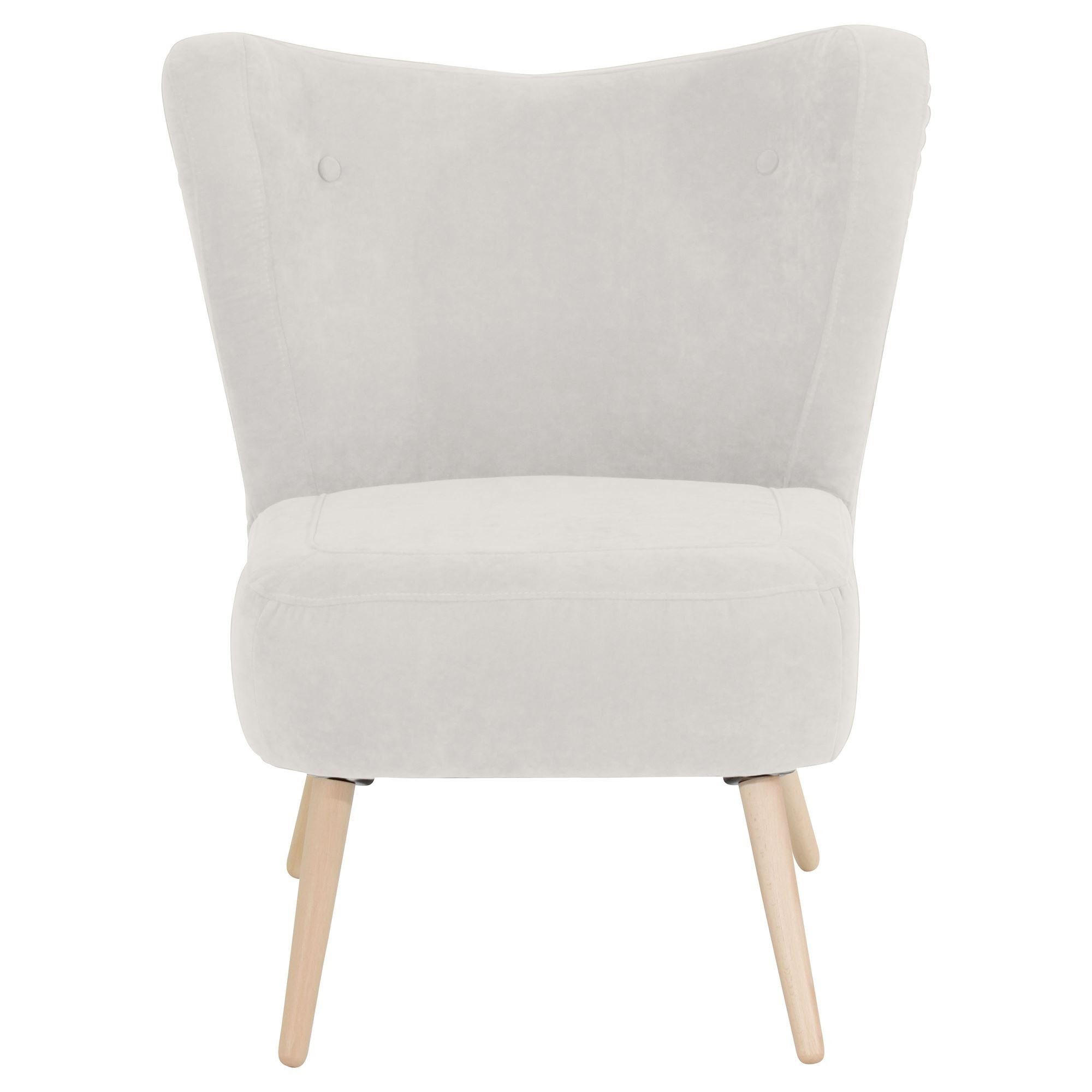 SESSEL Kathy Bezug Veloursstoff Buche natur / creme - Weiß, Kunststoff (70/86/69cm) - 58aufmkessel