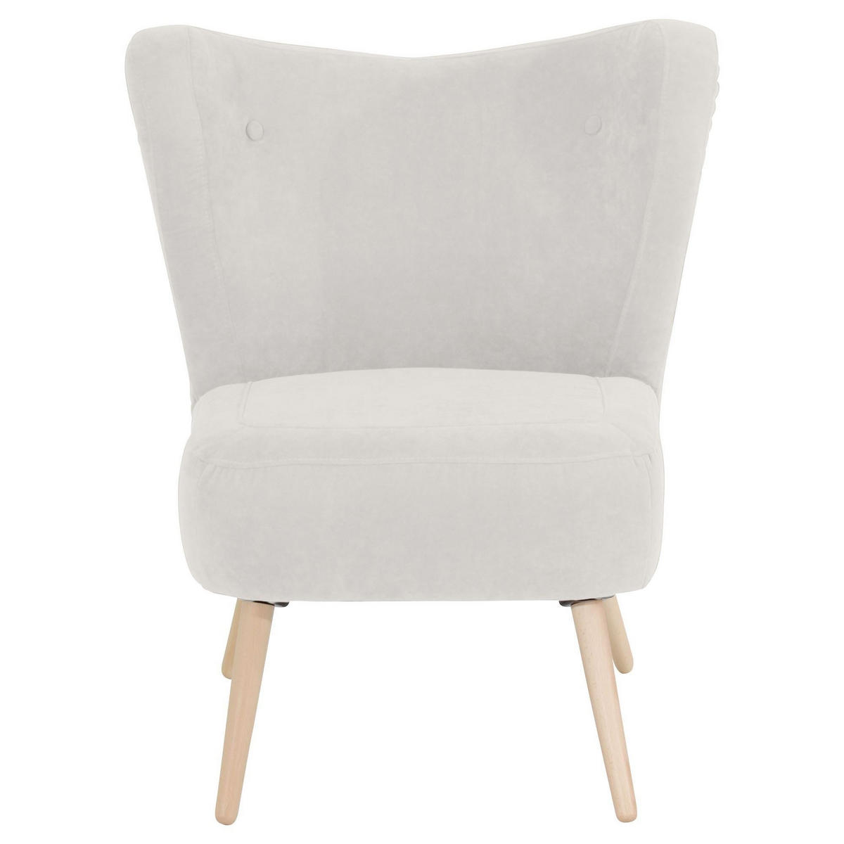 SESSEL Kathy Bezug Veloursstoff Buche natur / creme - Weiß, Kunststoff (70/86/69cm) - 58aufmkessel