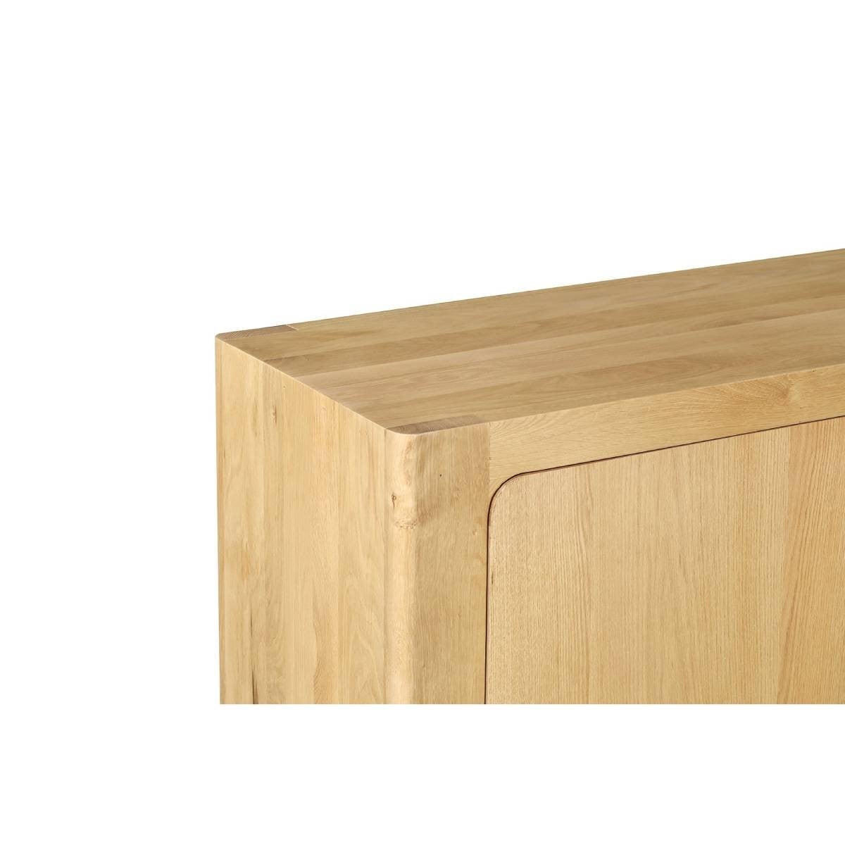 SIDEBOARD mit 3 Türen aus massivem Eichenholz 45/180/85 cm - Eschefarben, Holz (180/85/45cm) - Signature