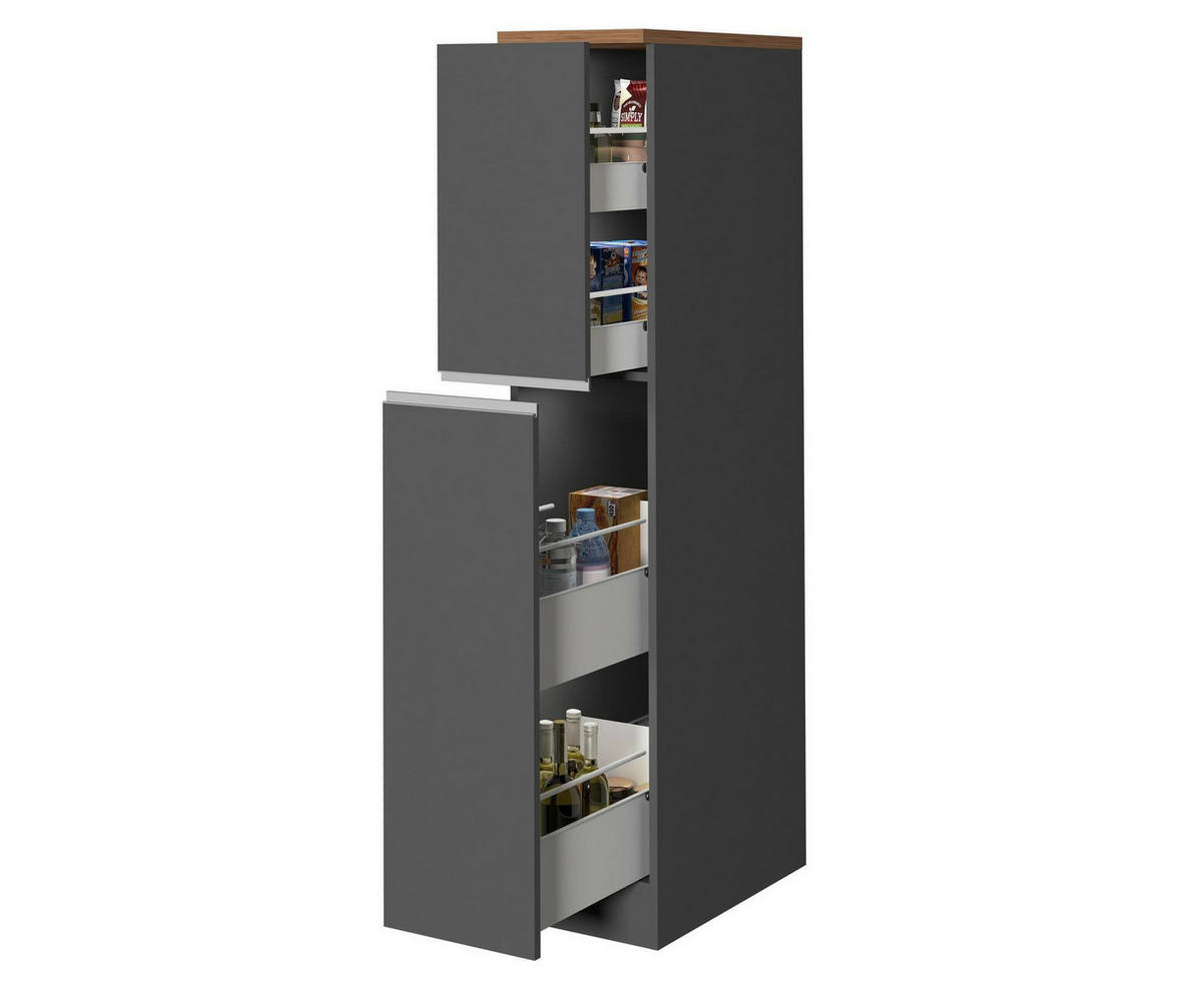 KÜCHENSCHRANK Anthrazit, Eiche 60/30/165 cm - Eichefarben/Anthrazit, Holzwerkstoff (30/165/60cm) - DMORA