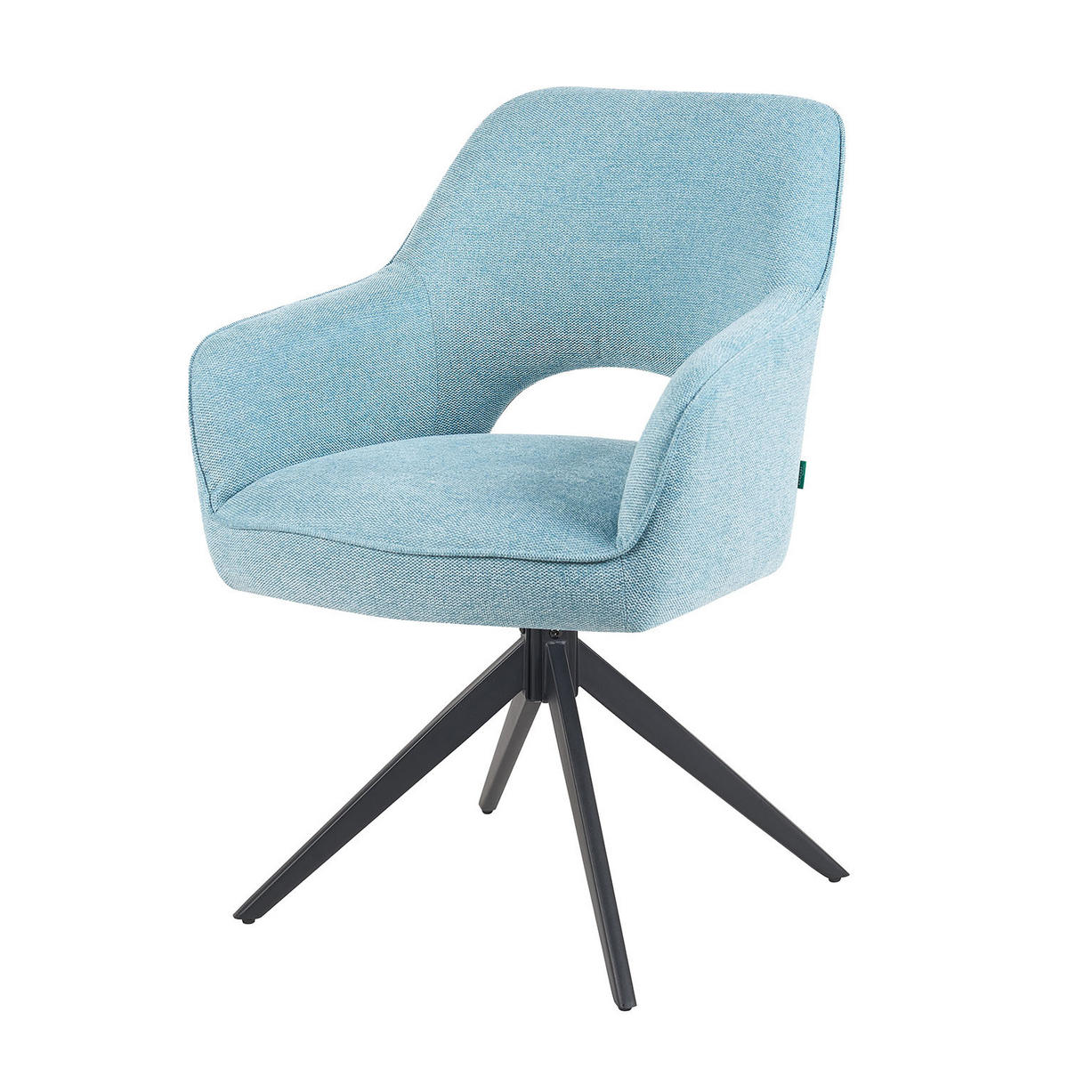DREHSTUHL Mika-Nils - Schwarz/Hellblau, Textil/Metall (60/87/65cm) - DUBI Möbel