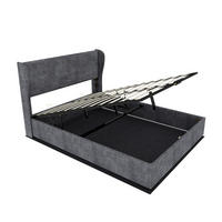 STAURAUMBETT 140/200 cm mit LED und Gaslift-Stauraum, DE-41911, in Grau - Grau, Metall (140/200cm) - ComfortXL