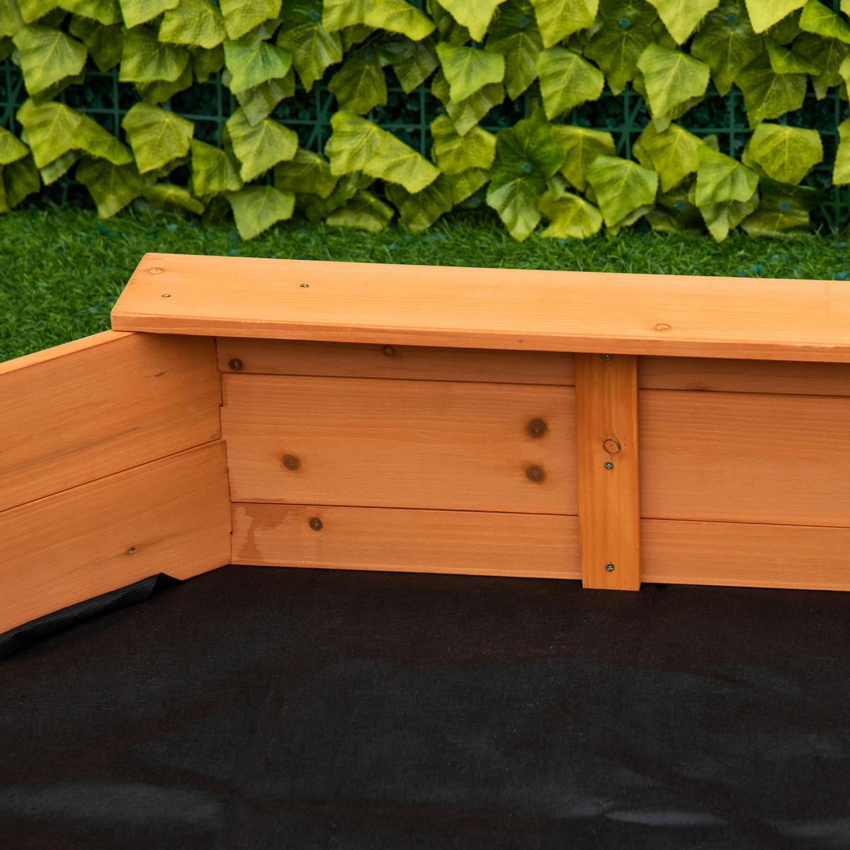 SANDKASTEN DE-18744 achteckig mit 4 Bänken & Abdeckung Orange - Orange, Holzwerkstoff (139.5/139.5/21.5cm) - ComfortXL