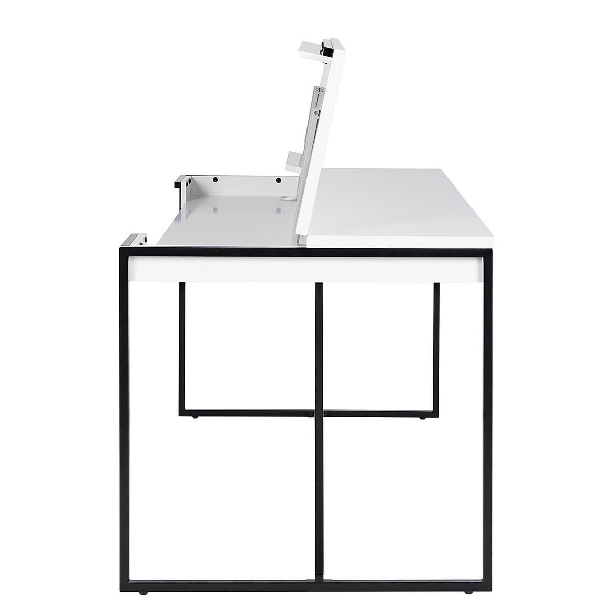 MULTIFUNKTIONSTISCH - Holzwerkstoff / Metall - Weiß, Holzwerkstoff/Metall (80/160/76cm) - home24