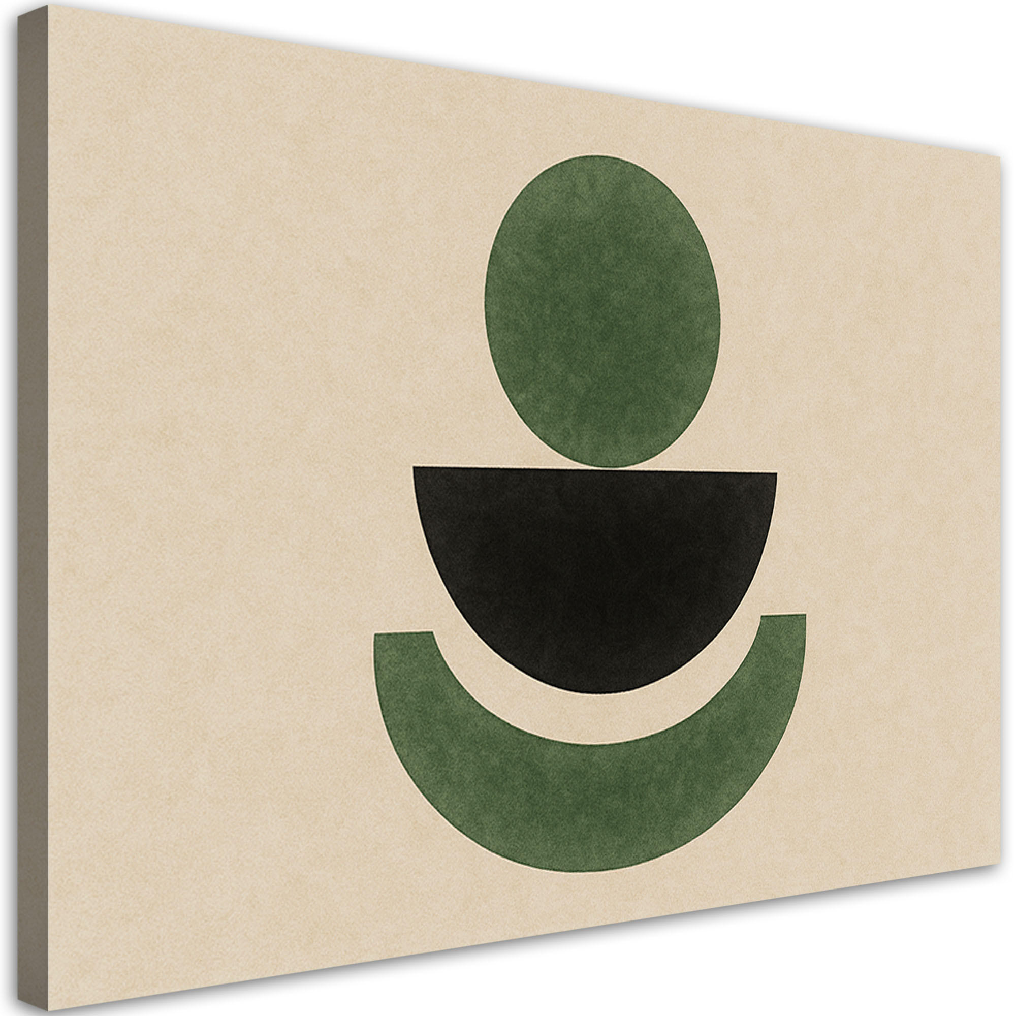 LEINWANDBILD Geometrie Abstraktion Grün 120x80cm - Beige, Textil (120/80cm) - Feeby