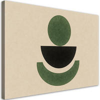 LEINWANDBILD Geometrie Abstraktion Grün 120x80cm - Beige, Textil (120/80cm) - Feeby