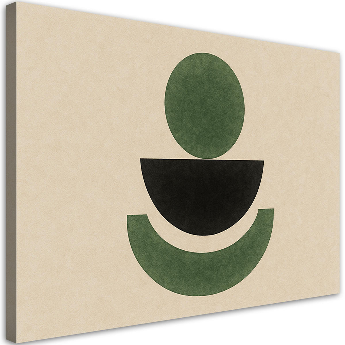 LEINWANDBILD Geometrie Abstraktion Grün 120x80cm - Beige, Textil (120/80cm) - Feeby