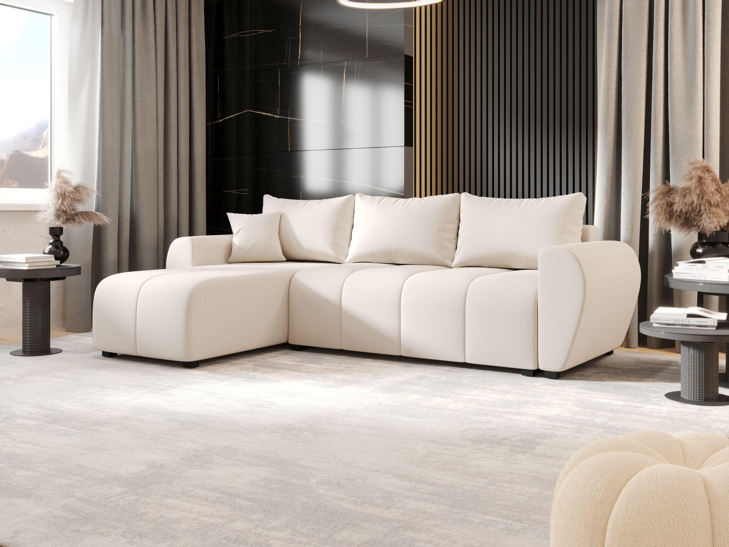 ECKSOFA MOLISA L Cosmic 10 Links mit Schlaffunktion - Beige, Textil (245/145cm) - Bedante