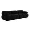 3-SITZER SOFA Samt Stoff Schwarz - Schwarz/Orange, Kunststoff/Textil (285/70/96cm) - Makamii