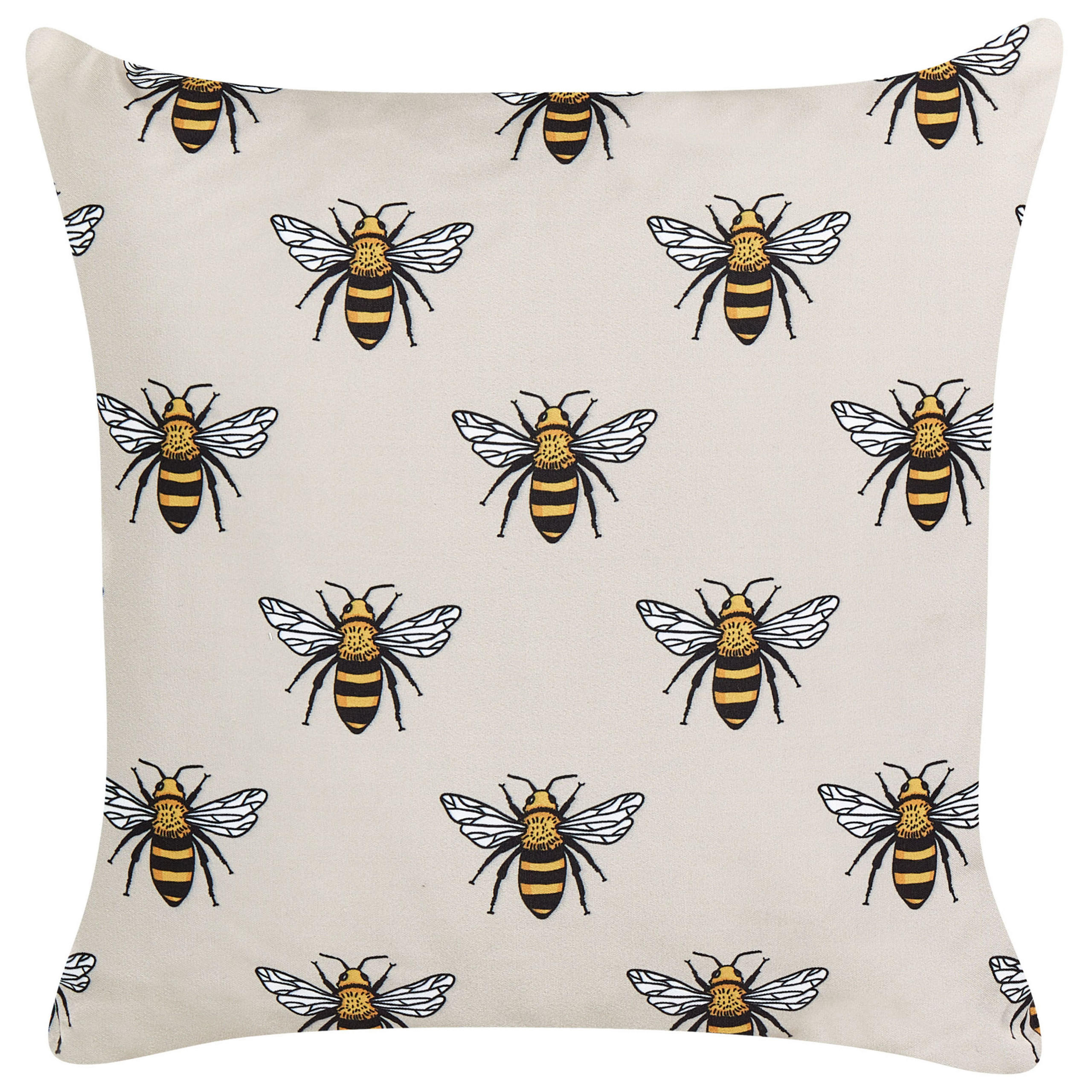 GARTENKISSEN 2er-Set Bienenmuster beige 45/45 cm Canneto - Beige, Textil (45/45cm) - Beliani