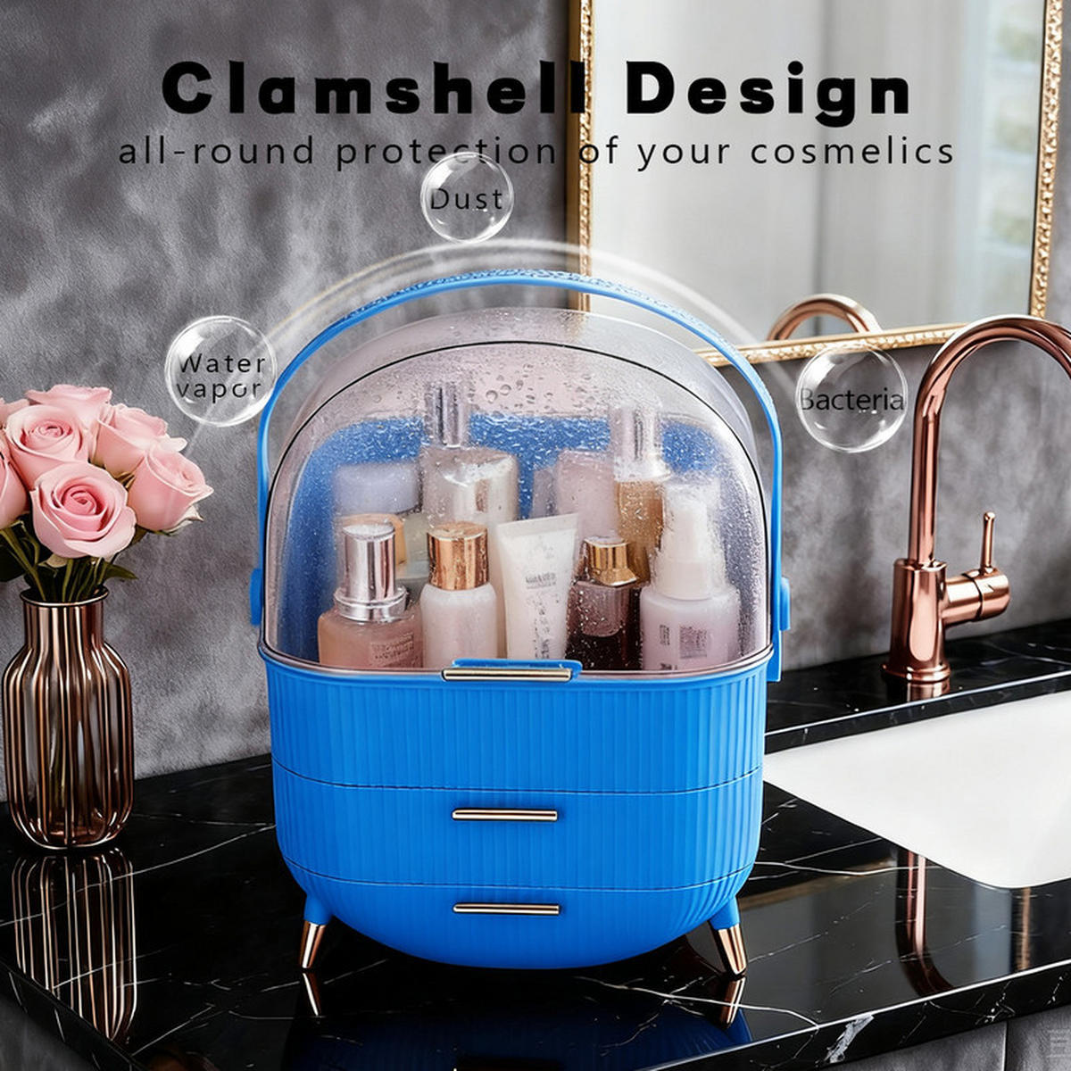 KOSMETIKORGANIZER Carr Ⅲ 26/16/38 cm - Dunkelblau, Kunststoff (16/38/26cm) - Nettlife