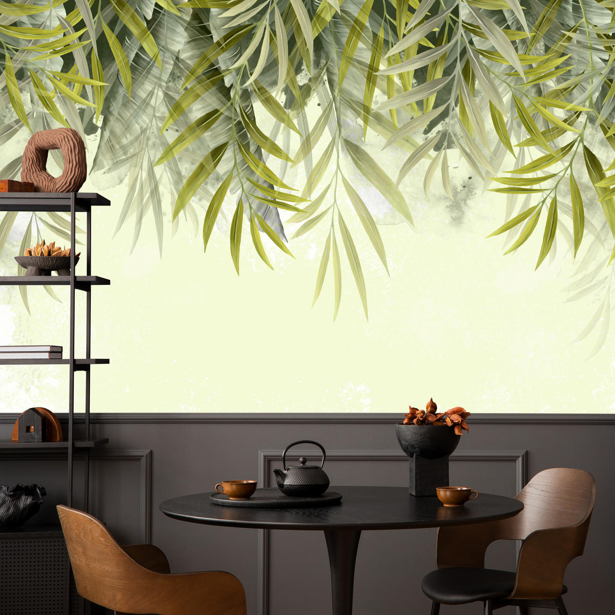 FOTOTAPETE für Schlafzimmer Exotische Blätter Grün Tropisch 450x315 - Grün, Papier (450/315cm) - Muralo